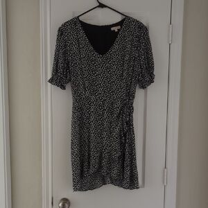 Elegant Black and White Floral Dress